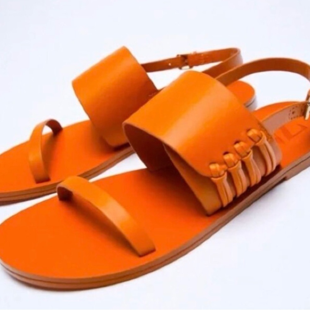 Zara Bold Orange Sandals